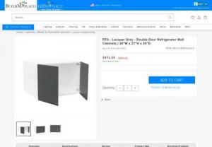 RTA Cabinets - Lacquer Grey - Refrigerator Wall Cabinets - Double Door | 30 - Wall Cabinets - Kitchen Wall Cabinets - IVA-LX-W302124-LG