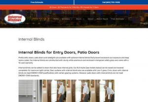 Internal Blinds for Entry Doors, Patio Doors - ProVia entry doors, patio doors and sidelights are available with optional internal blinds that prevent excessive sun exposure and keep rooms cooler. Our internal blinds are constructed with sturdy white aluminum and enclosed in tempered safety glass and come with a 10-year warranty.
