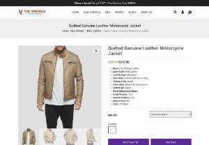 Genuine Leather Motorcycle Jackets for Men in USA - The Vintage Leather - buy men's quilted genuine leather motorcycle jackets made of sheepskin leather. Free shipping in USA, UK, Canada, Australia & Worldwide.