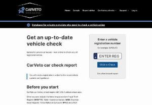 CarVeto - A UK vehicle history database supporting private motorists buying or selling a used car.