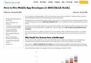 How to Hire Mobile App Developers - Do you know 70% of people who use apps are likely to convert into leads? And smartphone users spend 96% of their total time on mobile apps? Huge profit to the app owner!!! How to hire the best mobile app developer who can offer a robust, scalable, & user-friendly app to beat the millions of apps in the iOS & Android platforms? Do you also want to own an app? Know how to hire dedicated developers for your business in the blog.