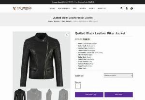 Lambskin Leather Jacket for Women in USA - The Vintage Leather - Buy women's biker leather jacket quilted design made of lambskin leather. Free shipping in USA, UK, Canada, Australia & Worldwide.