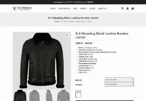 Shearling Bomber Jacket Black for Men in USA | The Vintage Leather - Buy Men's B3 Shearling Black Leather Bomber Jacket Made of Sheepskin Shearling. Free Shipping in USA, UK, Canada, Australia & Worldwide.
