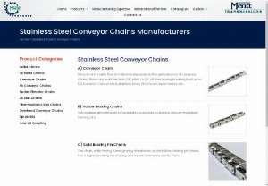 SS Conveyor Chains Manufacturer in India - SS Conveyor Chains manufacturer in India offers customized and highest quality SS Conveyor Chains, Hollow Bearing Chain, Solid Bearing Pin Chain.