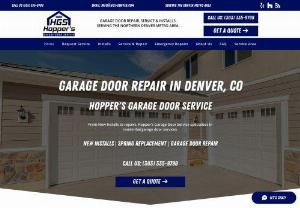 Hopper's Garage Services - HGS - Hopper's Garage Service LLC is a full-service garage door repair and new garage door replacement company. We service springs, rollers, openers, cables and door replacements. We are local Denver Area. We provide service in all surrounding cities of the Denver CO. area. On Sale Chamberlain B2405 belt drive smart home powered by MyQ 2 remotes and keypad garage door opener. Sale price installed for 499.00. Call now and get yours today. Sale ends soon! Warranty 10 years on motor and 5 years on