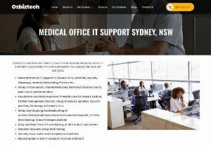 Medical Office IT Support in Australia - Ozbiztech Pty Ltd, we provide timely IT support, quality and reliable medical office it support & medical practice solutions to our customers. Call us now 1300 095 747
