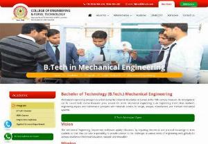 Best Mechanical Engineering College in Meerut, NCR | Top ME College in Meerut - B Tech in Mechanical Engineering at CERT college in Meerut provides students with a sound foundation in the mathematical, scientific & engineering fundamentals.