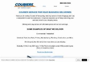Couriers Of Tampa Bay - Couriers Of Tampa Bay for your delivery needs. We are a independent courier service serving Tampa Bay with local and state wide deliveries.