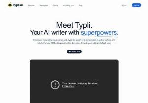 Typli.ai - Writing long articles can be challenging, but with Typli.ai which uses the power of NLP to create unique content, no need to worry anymore!