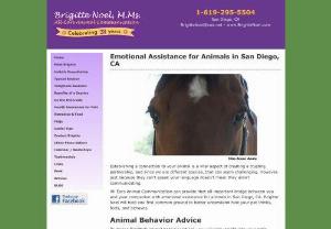 emotional assistance for animals san diego ca - In San Diego, CA, when you need animal therapy services provider, contact Brigitte Noel. On our site you could find further information.