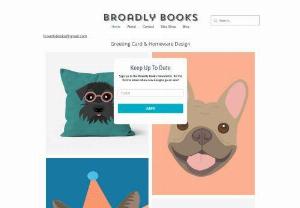 Broadly Books Greeting Card Design - Greeting Card and Homeware Design. Inspired by theatre, books, dogs and children's characters