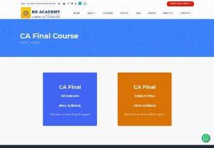 CA Final Coaching Classes in Chennai, India | KS Academy - In Chennai, KS Academy gives the best tutors for CA final classes. Registration for CA finals, CA final syllabus, CA final coaching, and CA final coaching classes in Chennai. After passing final tests and final classes at KS Academy, you can become a CA.