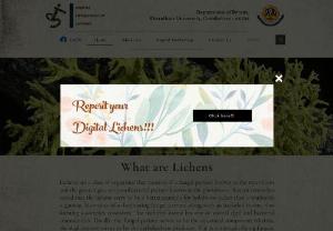 THE DIGITAL HERBARIUM OF LICHENS - This is a Digital Herbarium of Lichens, by the Biomedical research Lab, Department of Botany Bharathiar University, Coimbatore - 641046. This also enables the people to reposit their lichens in digital form.
