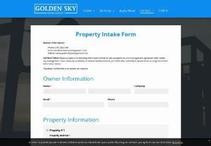 Property Intake Form - Golden Sky Management - Muncie, Indiana's premiere property management and full service brokerage! We are happy to help you buy or sell your home, or manage your property including tenant screening and placement, maintenance, financials and more.