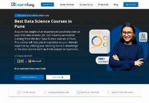 Best Data Science course in Pune - Learn Bay is the best data science training institute in Pune with 100% placement training. You can pursue a highly sought after career by taking a Data Science course from Learnbay. The data science course in Pune is a 9-month program with 100% job placement and a job guarantee. Live classes for most popular programming languages are taught by experts. Class schedules are based on your availability and preference. If you are working, we offer weekend classes. A certificate from IBM eleva