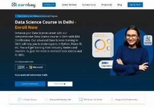 DATA SCIENCE COURSE IN DELHI - Learn everything from basic to data science courses in Delhi with Learnbay. It's one of the greatest data science programs you can choose if you want to acquire a Data Science Certification with a 100% placement rate. They provide everything from training to job placement as part of their data science courses. As part of the program, you will also receive three months of placement support. You will receive quick responses to all of your questions until the course is completed.