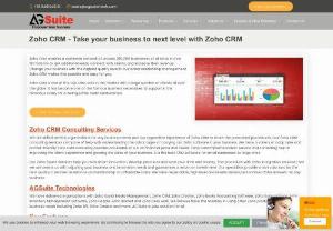 AGSuite Technologies: Your Premier Choice for Zoho CRM Consulting Services - Maximize your Zoho CRM potential with AGSuite Technologies' expert consulting services. From customization to implementation and training, unlock the full capabilities of Zoho CRM for your business success. Partner with us today