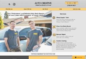Auto Creative LLC - Auto Creative provides Mobile Auto Repair services in LA area for 6 years! Curb Rash Rim Repair, Full Wheel color change and Calipers repaint, Minor Auto-Body and Bumper repairs with professional color-matching tools and life time warranty. Hassle-free services, no need to drop off the car: WE COME TO YOU and complete the work in hours, not days!