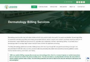 Dermatology Medical Billing and Coding Services for Physician | Legion USA - A complete Dermatology Medical Billing and Coding Services for Physician to improve reimbursement and patient appointment. Legion Health Care World Class Medical Billing Services for Dermatology in USA.