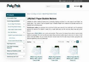 Jiffylite Bubble Wrap Envelopes Store - Jiffylite air bubble wrap envelopes have outstanding protection for shipping the low profile and semi-fragile items. Poly-Pak Industries, the leading online mailers store in Australia, stocks, and supplies the widest range of bubble padded Jiffylit envelops.