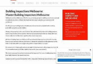 Looking for the best building inspectors in Melbourne? - If you are looking for the best building inspectors in Melbourne, then I would like to recommend you master building inspectors. They have the best inspection team with high-quality inspection techniques and report in Melbourne. So don't waste your time and contact us.