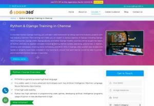 python and django training in chennai - PYTHON is a general purpose high level language.
It is widely used in many advanced technologies such has Artificial Intelligence, Machine Language, Neural Networks, Data Science.
