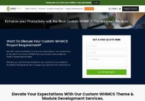 WHMCS Module Development - WHMCS Global Services is a leading WHMCS custom software development or WHMCS module development company. WHMCS developers provide WHMCS installation and configuration, WHMCS module development, WHMCS integration services, WHMCS theme customization at very affordable prices.