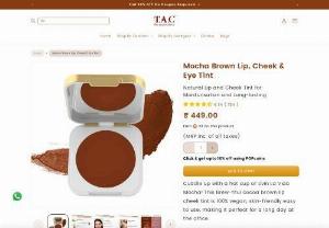 Mocha Brown Lip And Cheek Tint | TAC - This Mocha Coffee Lip and Cheek Tint has natural ingredients like Coconut Oil and Shea Butter for nourishment. Suitable for all skin types, it is a vegan, natural and ayurvedic lip balm.