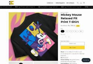 mickey mouse relaxed fit print t-shirt - Shop for Relaxed Fit T shirts in India. Buy the latest range of Relaxed Fit T shirts at House of Babas, 100% recycled cotton apparel has the lowest environmental impact, is Produced with less water, Made with love & care in India