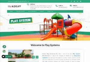 Play System Manufacturers - Kidzlet Play Structures Pvt. Ltd. - one of the best Play System Manufacturers in Delhi is the company to entrust to buy playground equipment and open gym equipment for societies, resorts, nurseries, schools and other residential or commercial settings. We design fun, functional, flexible and highly innovative solutions with utmost attention to detail to deliver sustainable products as promised.