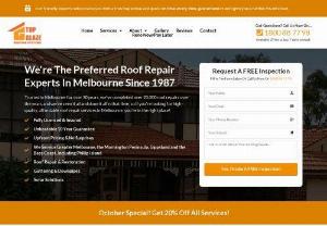 Roof Repairs Melbourne - Roof Repairs Melbourne, Top Glaze provides the highest quality roof repair services in Melbourne. With a highly qualified team of roof repair specialists, rest assured we can help you. Call 1800 887 798 to arrange a free inspection.
