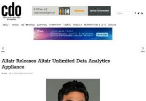Altair Releases Altair Unlimited Data Analytics Appliance - Altair, a global leader in computational science, high performance computing (HPC) and artificial intelligence (AI), is thrilled to announce it has launched the Altair Unlimited data analytics appliance