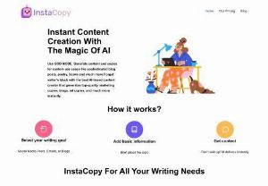 Best Ai Content Generators | Best Ai Writing Software | Free Ai Story Generator | Playstory - InstaCopy is an AI-powered tool that generates captivating long-form and short-form content in under 30 seconds, straight out of Hogwarts. Right from generating content for reviews to getting ideas for blog headlines, this tool will become your best writing buddy.