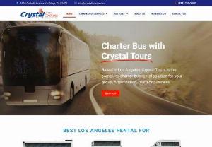 Charter Bus with Crystal Tours - Crystal Tours is a charter bus rental carrier and tour operator located in Los Angeles, California. Bus coaches, entertainer buses, minibuses, vans, town cars and limousines. Crystal Lines travels throughout the Western United States serving Los Angeles, Las Vegas, Phoenix, Salt Lake City and many more cities. Other areas of expertise include destination and event management.