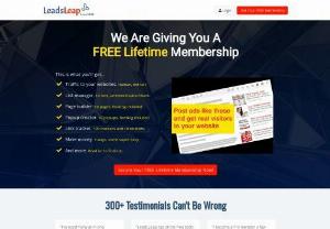 Free Lead Generating System - The Website is called Leadsleap. com and is free to join! I joined about 4 weeks ago and let me tell you about the benefits. As you join you can set up 3 affiliate offers and to receive clicks on a free basis you will need to earn your credits by clicking on other offers! It works and do it every day and get visitors to my affiliate offers. You also get: Free autoresponder,  Page builder,  affiliate program and lots more. Try Leadsleap. com today,  its worth it!