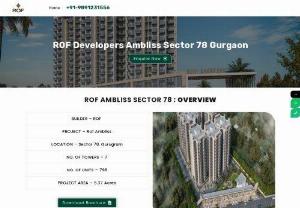 Rof Ambliss Sector 78 Gurgaon - ROF Embliss is a featured project by ROF Builder and is located in Sector 78 Gurgaon. Builders are known for the splendid structure of their buildings and also the trust they give to their residents. They always stick to their promises and make themselves trustworthy. In this project, you can easily get 2 and 3 BHK apartments at pocket-friendly prices with all luxury amenities.