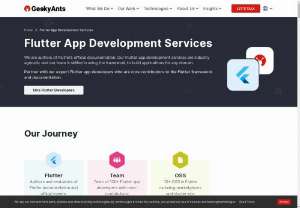 Flutter app development services company - GeekyAnts - Build experiences that stand out with the top Flutter app development services company and make use of the robust cross-platform goodness of Flutter by hiring our experienced Flutter developers. Our expert teams of Flutter app developers are problem-solvers, that will build quality solutions which are tailored for your business.