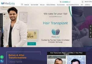 Hair Transplant in Delhi-Medlinks - Medlinks Hair Transplants has been awarded as the best Hair transplant in Delhi NCR on numerous occasions. Based in Delhi and Gurgaon, we have a team of world-renowned doctors who are widely known to carry out the best hair transplants in India. As a responsible and the best hair transplant surgeon in Delhi,Dr.Gaurang Krishna ensures that the exact requirements and expectations of patients are heard and multiple options are offered to them after helping them gain a clear and complete.