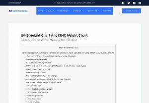 ISMB Weight Chart And ISMC Weight Chart - MS Channels or commonly known as C Channel, because of their C like shape is represented by its Web height & Flange width of the channel. ISMC Weight Chart And ISMB Weight Chart.