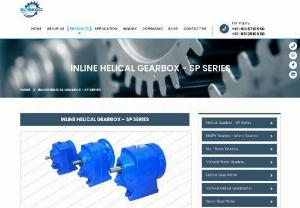 Speedo Gears Inline Helical Gear Box in SP Series - The INLINE HELICALGEARBOX goods are put through a number of quality checks in accordance with established industrial grades. All gear is produced using case-hardened alloy steel and is machined with more accuracy on CNC machines for reduced noise and increased productivity. Our ability to provide dependable and high-quality products has helped us to establish a distinctive and dynamic position in the market.