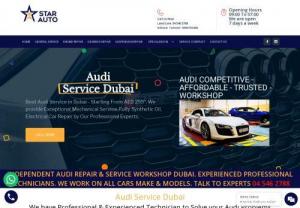 Audi Service Dubai - Star Auto - Audi vehicles are very classy and need high-quality maintenance for their advanced components. The car must be serviced precisely and closely, which can take a long time to be done. Audi as a brand is not an ordinary car manufacturer. It works on innovations like the Quattro system for their motorsports to get expertise on the tracks; it also takes care of the environment and makes their own highly efficient petrol and diesel engine to give high power to the vehicles.