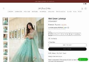 Trending Elegant Lehenga Designs - Mint Green Lehenga: The pastel lehengas had the brides in awe. One of the most popular lehengas this year is this exquisite mint green one. The lehenga, blouse, and choli are all composed of net and heavily embellished with sequins.