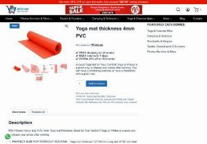 Yoga mat thickness 4mm PVC From Artecue - A Good Yoga Mat for Your Comfort. Firstly Yoga or Pilates is a great way to release your stress after working. Secondly you can have a stretching exercise or have a meditation with a great mat. 4 mm PVC Exercise Mat instantly adds comfort and support to your fitness routine. Most importantly Wide usage-It provides a comfortable surface for your yoga exercise, sit ups, crunches, and push ups to release your stress. And moreover it is also a great floor mat that helps young children learn to...