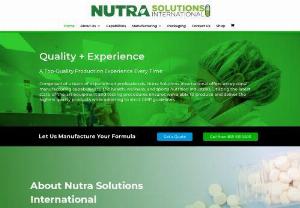 Nutraceutical Manufacturers |Nutritional Supplement Manufacturers - Nutra Solutions International is the Premier Nutraceutical Dietary Supplement and Vitamin Contract Manufacturers. Contact us today!