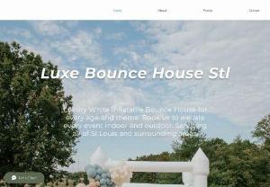 Luxe Bounce House STL - Our Luxury white bounce house is the perfect inflatable attraction to set you apart and add some fun to any event. Bounce or lounge around in the Luxe bouncer- rent yours today!