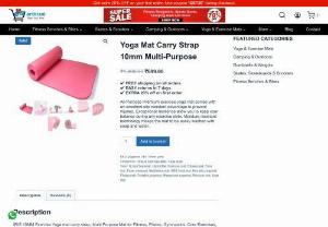 Yoga Mat Carry Strap 10mm Multi-Purpose From Artecue - All-Purpose Premium exercise yoga mat comes with an excellent slip resistant advantage to prevent injuries. Exceptional resilience allow you to keep your balance during any exercise style. Moisture resistant technology makes the mat to be easily washed with soap and water.