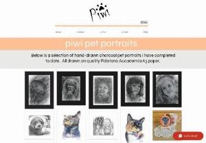 Piwi Pet Portraits - Pet portrait artist Alison Shaw from Taupo, New Zealand. Realise the value of your pet today with a beautiful charcoal pet drawing on quality Fabriano Accademia A3 paper.