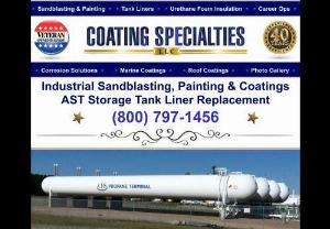AST Storage Tank Painting,  Coating & Tank Liner Replacement - Coating Specialties LLC is one of the most experienced commercial and industrial AST Storage Tank Sandblasting,  Painting & Coating Contractors also offering storage tank liner installation/replacement services for a wide range of industries and governmental agencies. Coating Specialties LLC offers the most competitive rates for state-of-the-art industrial painting/coating and storage tank liner replacement for oil/gas storage tanks,  chemical storage and water tanks throughout The United.
