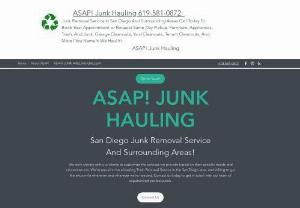 ASAP Junk Hauling - Junk Removal Service in San Diego County