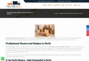 Professional Movers and Packers in Perth - A One Perth Movers is an affordable and long distance professional Movers and Packers company in Perth, Australia. We are known for our excellent service. We offer house shifting and office shifting. Getting our services will speed up the packaging and shifting process a lot faster.